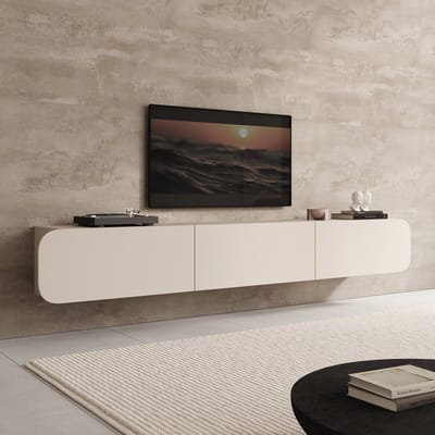 Meubella - Renalto - TV-Meubel - Beige - 220x36x34 cm