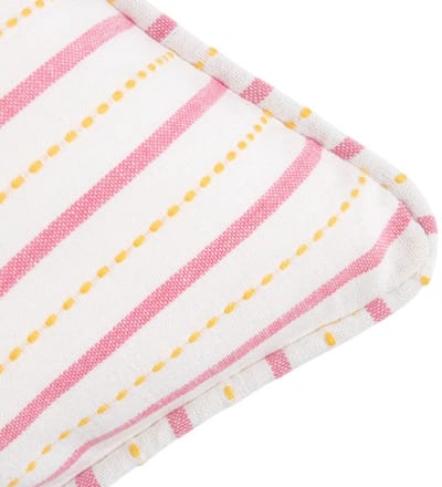 Vivino Kussen strepen wit roze geel 45x45cm