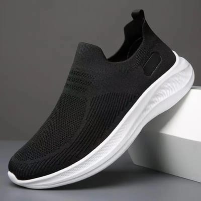 Lente en Herfst Nieuwe Heren One Step Lazy Casual Schoenen Zachte Zool Antislip Sportschoenen Ademende Oude Peking Stoffen Schoenen 39 black