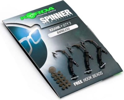 "Korda Spinner Hook Sections Krank- Barbless - Maat  4 - 3 Stuks - "