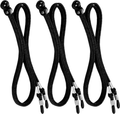3-delige Universele Zwarte Brilkoord - Leren Brillenketting, Verstelbare Anti-slip Brilstrap voor Dames en Heren, Ideaal voor Zonnebrillen en Leesbrillen