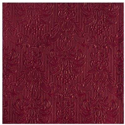 Servetten Luxe - 15x stuks - 33 x 33 cm - bordeaux - barok patroon - 3 laags