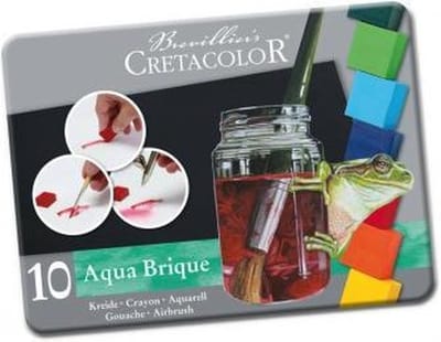 Cretacolor aquarelverf set Aqua Brique 10 kleuren in opbergdoos.