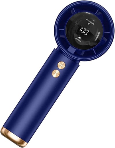 Draagbare Handventilator, Oplaadbare Turbo Ventilator, Krachtige Draadloze Luchtcirculator, Digitaal Scherm, Stil Voor Buiten