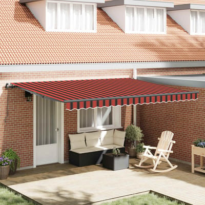 vidaXL - Uitschuifbare - luifel - Oranje - en - bruin - 450 - × - 350 - cm