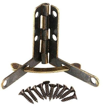 Dailygoods- Scharnier 90° Opening - Scharnieren voor Houten Lids - Scharnier Reparatie Plaat - 20 Stuks - Gecoat in Goud/Bronze - Duurzaam Ijzer - Deurscharnier