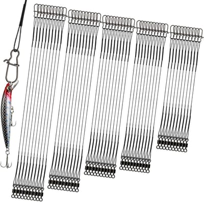 50 Stuks Stalen Voorkeursvakken voor Roofvisserij, Inclusief Swivels en Snaps, 5 Maten, Geschikt voor Zoet- en Zoutwater Visaccessoires