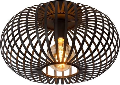 Plafondlamp - Cage - mat zwart - 1 x e27 - 30cm
