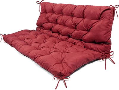 Schommelkussen Vervanging - Bankkussen Buiten - Buiten Ontspannen - Met Bevestigingsbanden - 137 x 90 x 10 cm - Rood