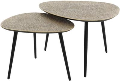 Salontafel Trinity set van 2 driehoekig metallic - Brons antiek