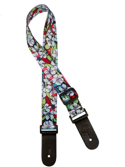 Gaucho GSTU80BU Ukulele Draagriem Blauwe Bloemen