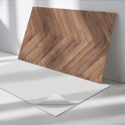 Wallfluent Vinyl Wandpaneel - Visgraatpatroon PVC Muurpaneel - 100 cm x 50 cm - Bruin PVC wandpaneel - 1 stuk - Rechthoekig Wandbekleding Vinyl - Texturen Wandpaneel - Zelfklevende Wandbekleding - Wandpaneel Keuken en Badkamer