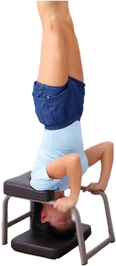 Yoga Hoofdstandbank - Inversiestoel Yogakruk - Yoga Oefenen - Dubbele Armleuning - 150 kg draaglast - Zwart