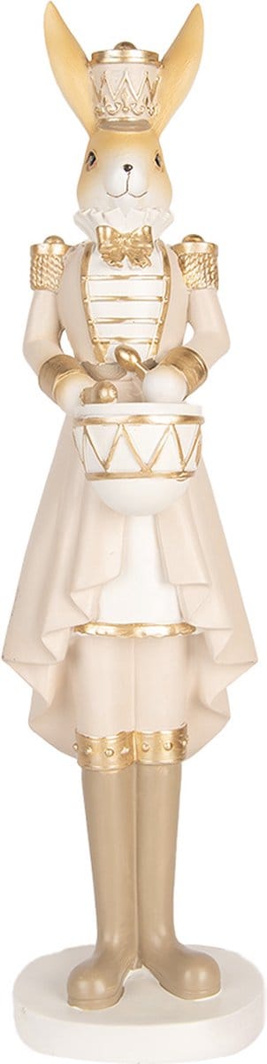Clayre & Eef Decoratie Beeld Konijn 47 cm Beige Goudkleurig Kunststof