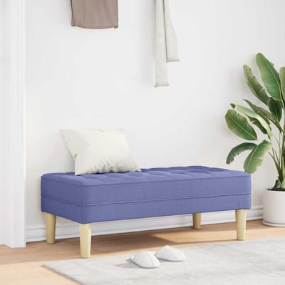 vidaXL - Bank - met - kussen - Jeans - Blauw - 113 - x - 57 - x - 39 - cm - Stof