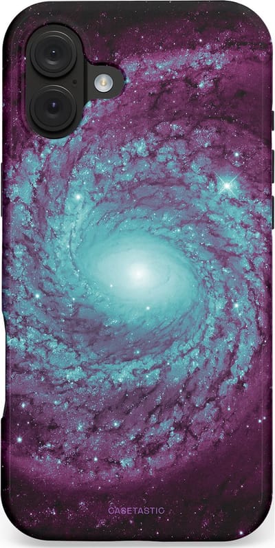 Casetastic hoesje geschikt voor Apple iPhone 16 Plus - MagSafe - Dubbellaagse bescherming - Nebula zonnestelsel - Fashion Case - Zwart Donkerblauw Grijs Lavendel