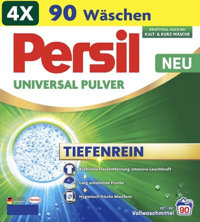 4 x Persil Professional Powder Universal - Wasmiddel - Voor Alle Kleuren Was - 90 Wasbeurten - Grootverpakking