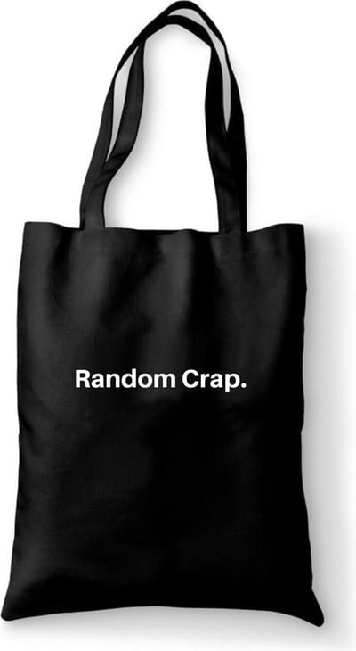 Katoenen tas met tekst Random Crap - Sinterklaas cadeautjes - Kerstcadeautjes - Sinterklaasgeschenken - Kerstgeschenken - Cadeau vrouw - Cadeau Man