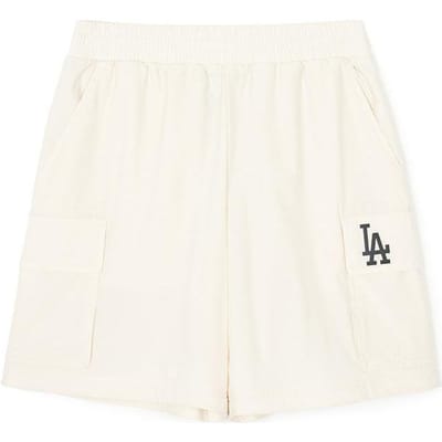 MLB Los Angeles Dodgers Couleur Unie Grande Poche Taille Élastique Confortable Shorts Décontractés Frais Shorts Unisexe Crème 3ASMB0443-07CRM XS white