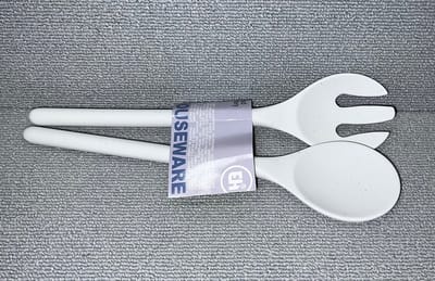 Excellent Houseware - Salade Bestek - Slabestek - Sla Bestek - Melamine - Ecru