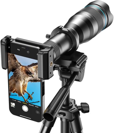 60X HD-telelens met camerastandaard voor gebruik buitenshuis