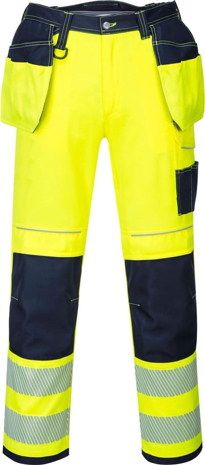 Portwest PW3 Hi-Vis Werkbroek met Holster Pockets T501 - Geel/Zwart - 38