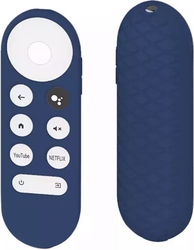 Luxe Siliconen Soft Case Cover Hoesje Geschikt Voor Afstandsbediening Google Chromecast (2020) - Bescherming tegen krassen & stoten - Donker Blauw