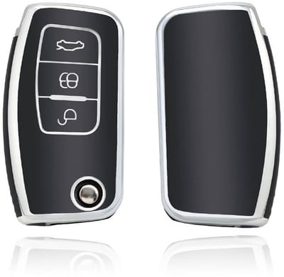 Autosleutel Hoesje geschikt voor Ford - Sleutelcover - TPU Cover Sleutelhoes - Accessoires - zwart