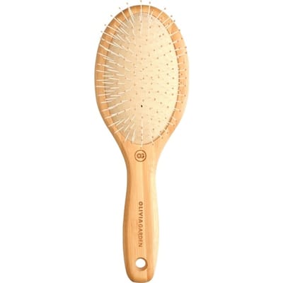 Olivia Garden Bamboo Touch Ovale ontklittende borstel van bamboe met noppende nylon haren Anti-klit borstels Dames