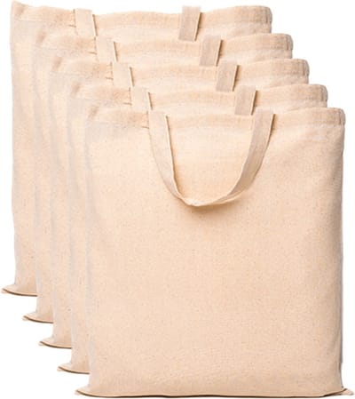 Katoenen boodschappen tas - 10x - naturel - 100% katoen - draagtasjes - 38 x 42 cm - boodschappentasjes - goodie bags