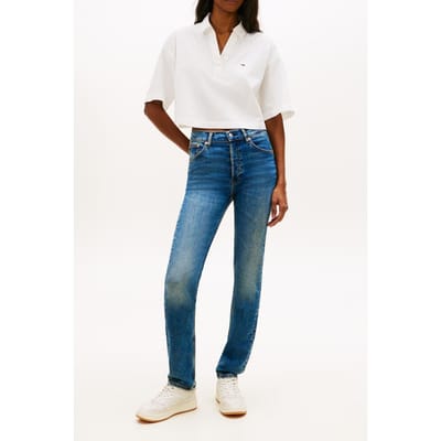 Tommy Hilfiger Mid Rise Slim Denim Medium Größe: W28L30 | Straight Jeans Outlet | Damen | Blau