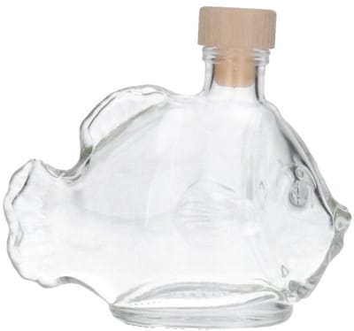 Glazen Fles 'Vis' - 200 ml - Decoratieve Flessen, Glazen Flesjes Met Dop - Vorm: Vis Glas - Transparante Fles - Glas - 1 Stuk