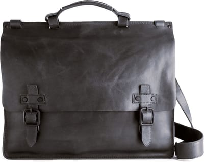 HAROLD'S Leren Business tas Afzonderlijke gevallen met laptopvak Aberdeen Briefcase Black Zwart
