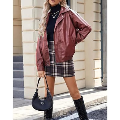 Street Leren Jas Dames Lente en Herfst Nieuw Losse Trend Casual Jas Top L