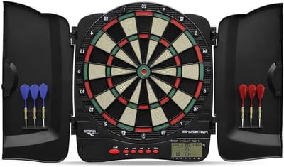 Elektronisch Dartbord - Dartspel Dartkast - Spelplezier Thuis - 500 Spelvarianten - 46 x 44.8 cm - Zwart Rood Groen Geel
