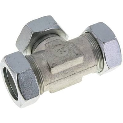 30S RVS T-stuk Snijringkoppeling Draaidoorvoer 400bar Verstelbaar ISO 8434-1