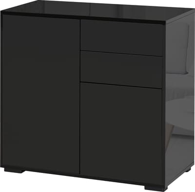 HOMCOM opbergkast - spaanplaat - MDF - 79 L x 36 B x 74 H cm - zwart