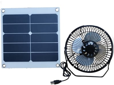 10W 6V USB Zonneventilator, Draagbare Zolderventilator, Geschikt voor Huis, Bureau & Kas