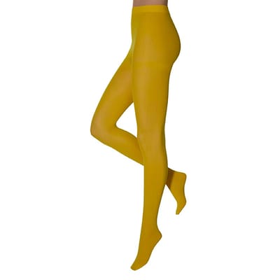 Apollo - Dames Feest Panty - Geel - 60 Denier - Maat S/M - Neon Legging - Leggings - Legging carnaval - Carnavalskleding