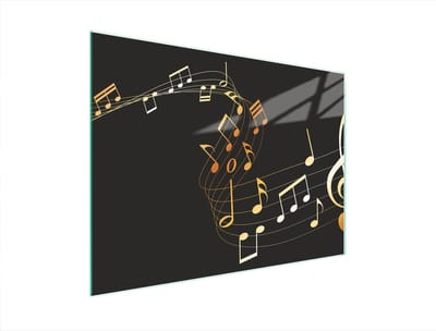 TMK ArtDeko - Snijplank - Muziekontwerp - 40x30 cm - Geharde Glas