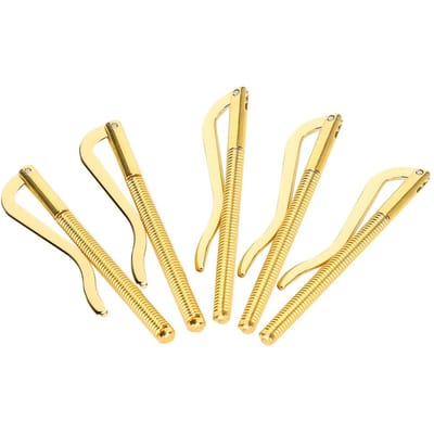 5 stuks Geld Cash Clip Gegalvaniseerd Staal Hoge Hardheid Veer 80mm voor Leren Portemonnee Goudkleurig beige