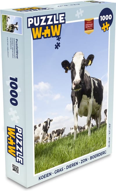 Puzzel Koeien - Gras - Dieren - Zon - Boerderij - Legpuzzel - Puzzel 1000 stukjes volwassenen