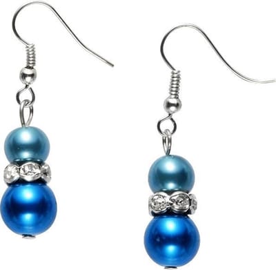 Behave - Oorhangers blauw parel dames - Feestelijke look - Avondstijl