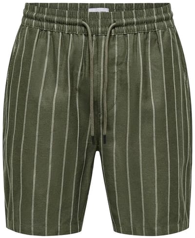 ONLY&SONS - ONSTEL STRIPE 0139 SHORTS - Heren - Bermuda shorts