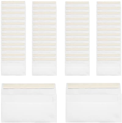 50 Zelfklevende Enveloppen – Enveloppezakjes met plakstrip – Mini papieren enveloppen – Zelfsluitende papieren zakjes met klep – Papieren opbergzakjes – Ideaal voor het bewaren van munten, zaden, kaarten, uitnodigingen, enz. – 22 x 11 cm