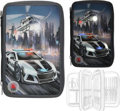 Depesche - Monster Cars 3-vaks etui - politieauto