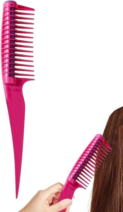 Kam met Brede Tanden - Ontklitter Kam - Haar Stylen - Geïntegreerde Product Applicatie - 28 cm - Grijs Rood