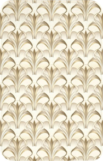 WC mat 50x80 cm - Antislip - Ornament - Barok - Goud - Toiletmat - Vloermat - Douchemat - Toilet tapijt - Toiletmatten