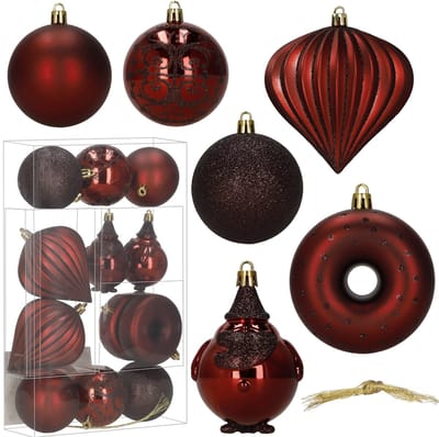 Springos Kerstballen | 12 Stuks | 6 cm | Rood