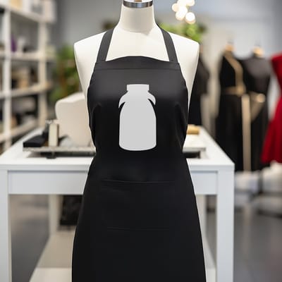 Verstelbaar kookschort, unisex, met 2 Zakken Vloeistof Druppel Waterbestendig Koken Keuken Restaurant Bar Schilderen BBQSchort, voor diverse doeleinden, Zwart Schorten Koksschort Unisex Schorten voor Vrouwen en mannen , milk.